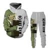 Autumn Winter 3D Animal Sports Printed Men's Hooded Sweater Set Men's Casualwear Tracksuit Long Sleeve Men's Clothing Suit