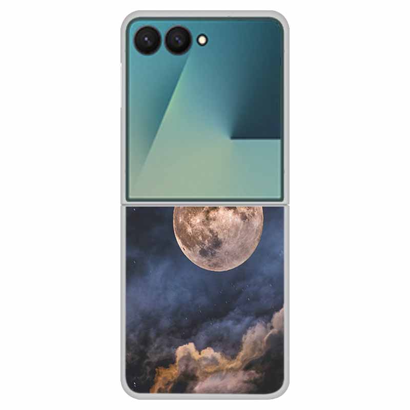 For Samsung Z Flip7 Flowers Case Transparent Hard PC Plastic Cover Shockproof Coque for Funda Samsung Galaxy Z Flip 7 5G Zflip7