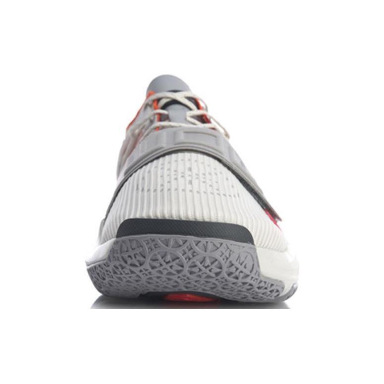 Li Ning Wowtr Cushioning Slip Resistant Abrasion Resistant Low top Basketball Shoes Men's White Gray ABBQ003-4