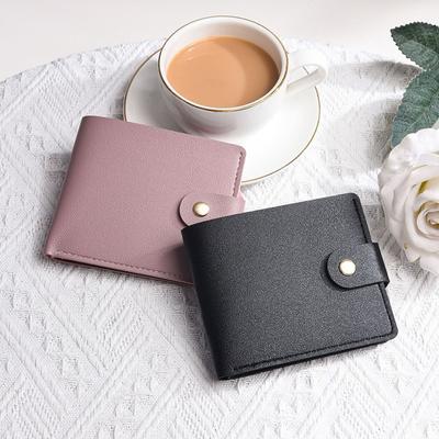 Mini portafoglio multifunzionale Portamonete in pelle PU Porta carte portatile con clip da donna