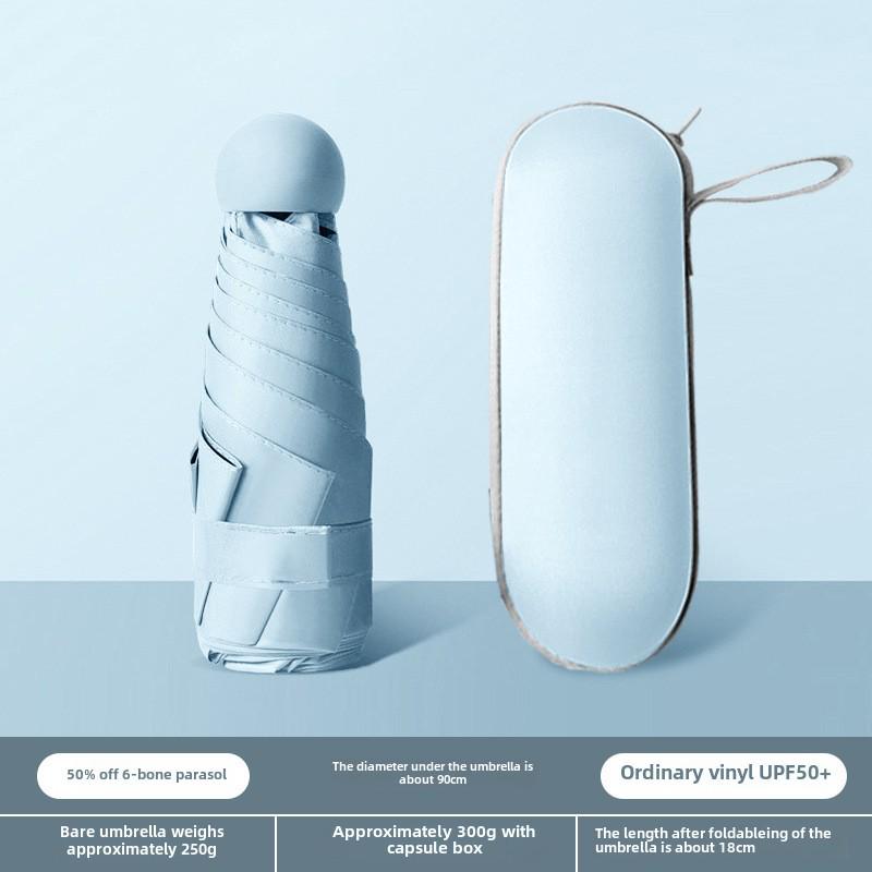 Compact Dual-Use Capsule Umbrella: Portable, Foldable, Lightweight, Sun & Rain Protection