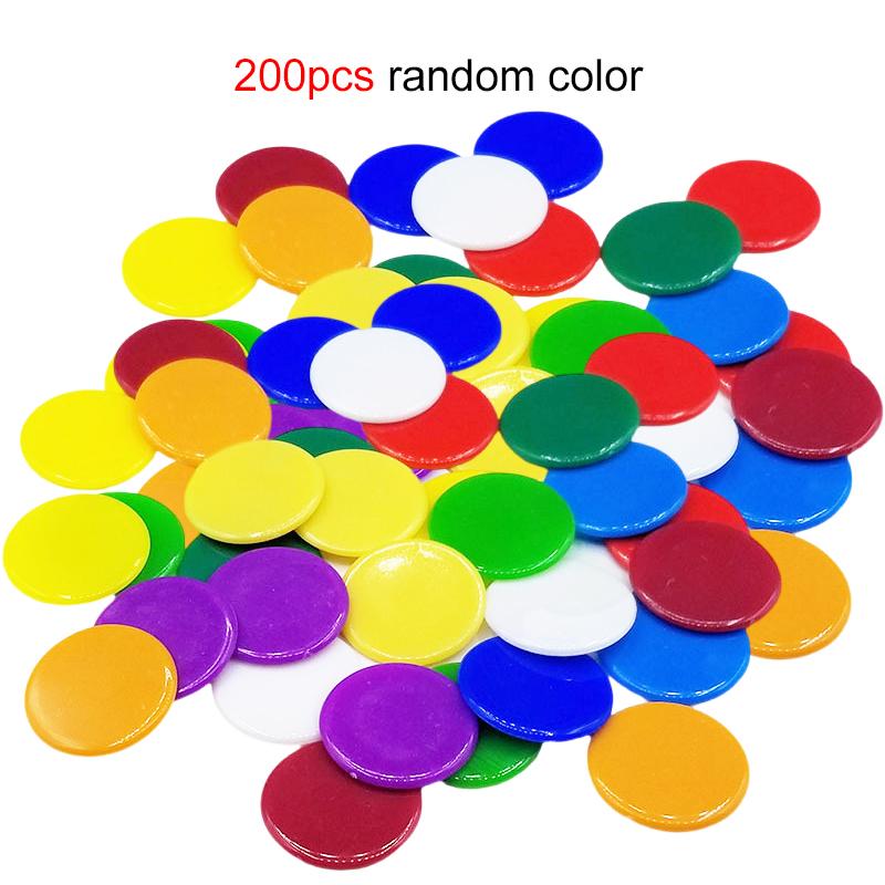 100/200pcs 19cm Gambling Chips Bingo Markers Bulk Plastic Poker Chips Table Game Props Accessories Solid Color / Transparent TMZ
