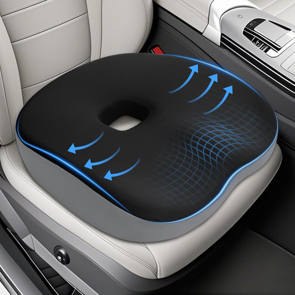 Car Seat Chair Relieves Buttocks Hollow Thick Memory Foam Ideal for Driving and Office Washable Cushion, Cushion, Pain, Design, Cushion, Use, Cover,