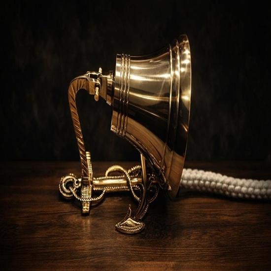 Solid Brass Polish Anchor Ship Bell Nautical Maritime Coastal Decor, 15.24 cm Marine Reproduction Office Home Christmas Gift