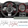 Car Interior Speedometer Radio Air Vents Panel Real Carbon Fiber Sticker For Mini Cooper R56 -R57 2007-2010 Accessories Set.