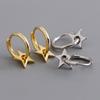 Sterling Circle Earring With Star Charm Womens Fashion Stud Daily Wear
