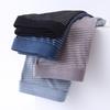 Men's Summer All-Cotton Mid-High Waist Boxers: Plus Size Striped Breathable Briefs