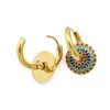 Ethnic Fashion Stainless Steel Hoop Earring Enameled Colorful Round Drop Earring Bohemia Gold Plated Tiny Hoop Earring