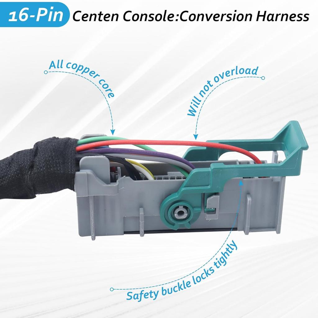 16 Pin Jump Seat To Full Center Console Conversion Harness Replacement Conversion Wiring Harness Auto Part Easy Install