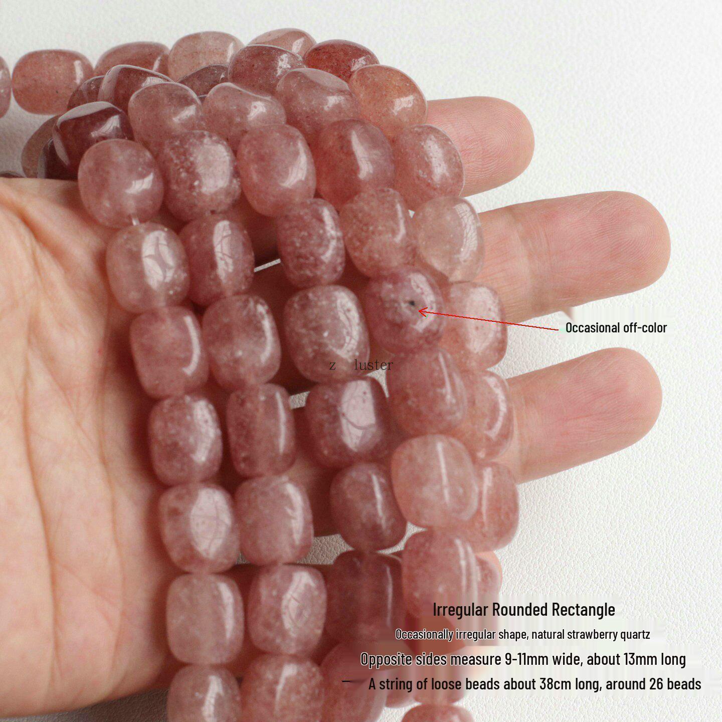 Strawberry Crystal Irregular Corner Rectangular Beads for DIY Jewelry Making