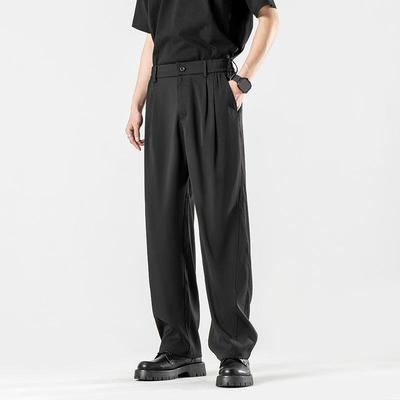 Unisex Summer Ice Silk Loose Straight-Leg Trousers