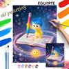 Digital Oil Painting Art Kit Joy Character Colorful Pencil Drawing Handmade Coloring Painting Home Decor
