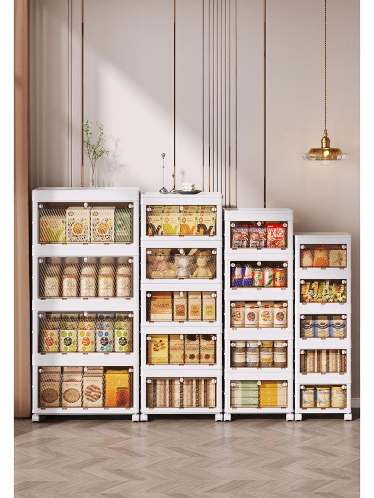 Instant Open Foldable Multi-Layer Plastic Storage Cabinet for Bedroom/Living Room