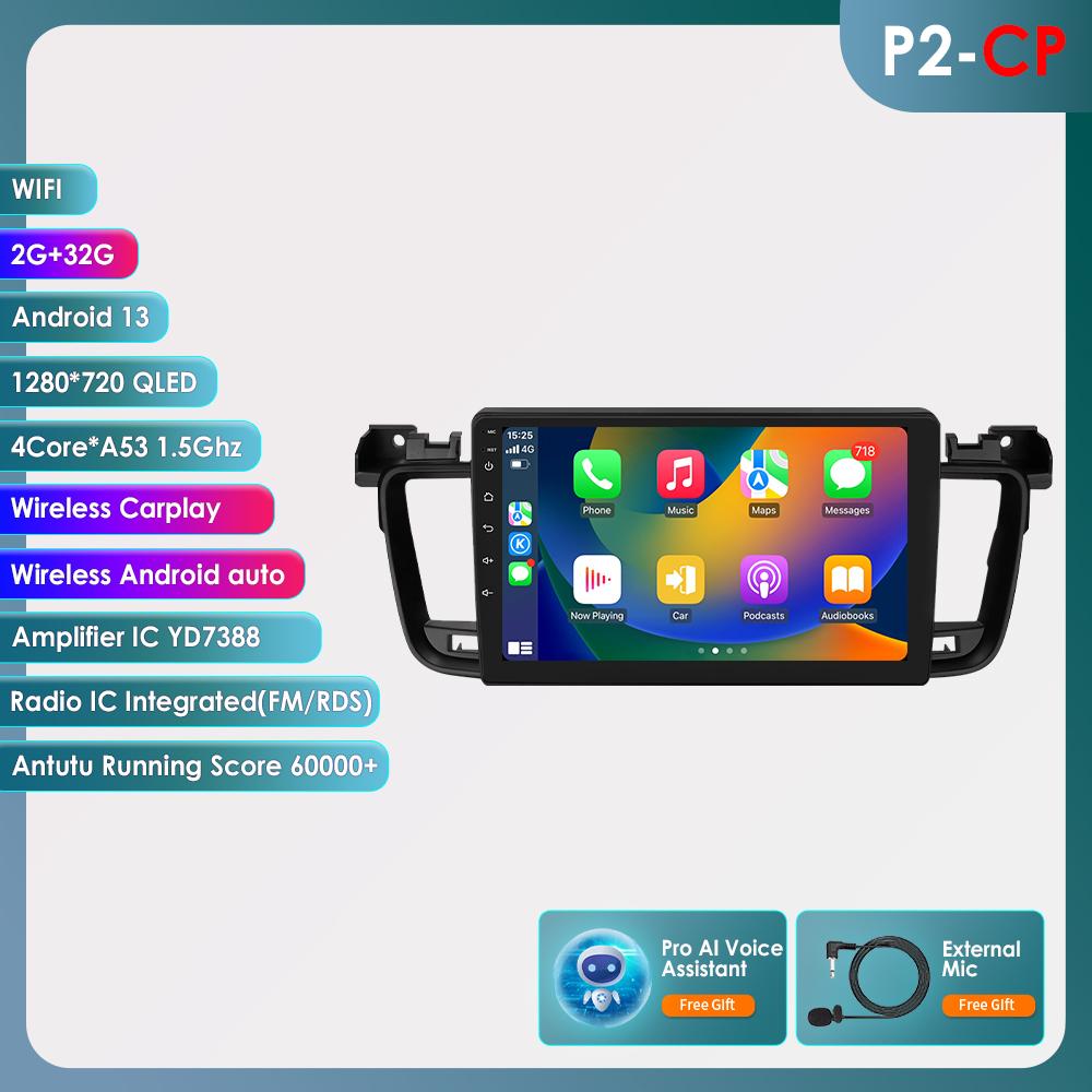 

Ossuret 2din Android Autoradio для Peugeot 508 508SW 2011 - 2018 Автомобильный Радио Мультимедиа Видео Плеер GPS Navi Головное Устройство Carplay 4G RDS интеллектуальный DVR P2CP 4Core 2G 32G AI