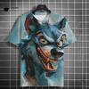 Fun Men's T-Shirt 3D Wolf Printed Short Sleeve T-Shirt Street Fashion Tops Hip Hop O Neck T-Shirt Summer Men's Casual Clothing
