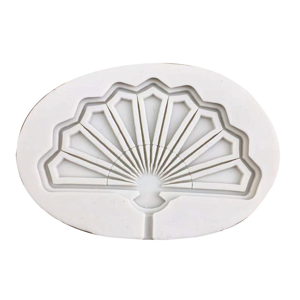 For Creative Folding Fan Shape Fondant Cake Silicone Mold Pastry Chocolate Mould Candy Ice Cube Mold DIY Baking Tool