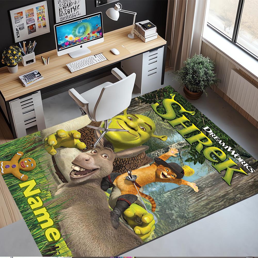 Custom Name Shrek Printed Carpet,Rug for Office Chair Living Room Bedroom Kitchen Room Decor Gifts.