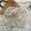 JEANS Decor Lace Fart Curtain Slim Fit Side Button Hip Curtain Sweet Sheer See Through Apron Skirt Summer