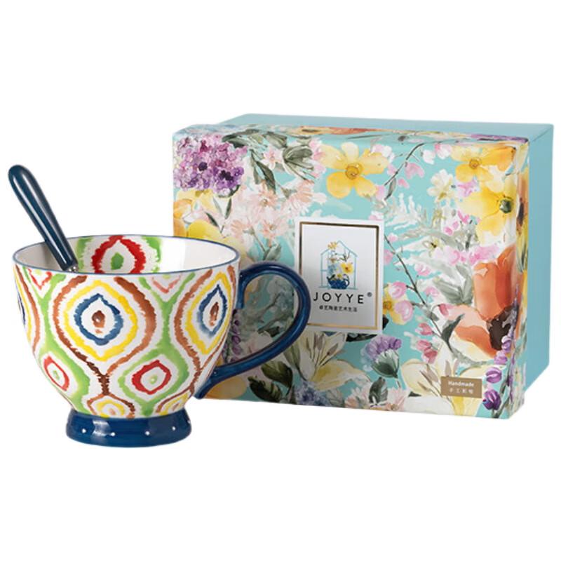 JOYYE Geometric Hand-painted Ceramic Mug 400ml