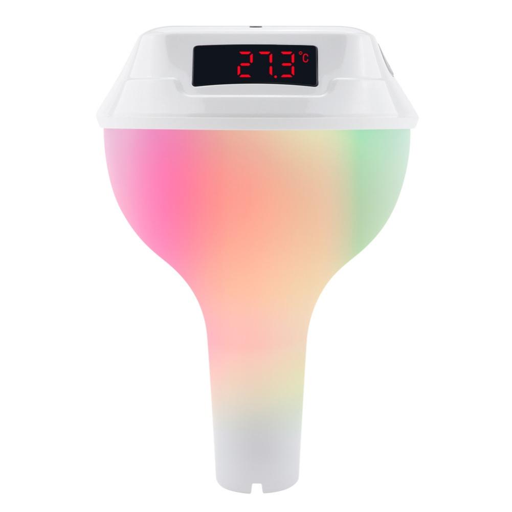 Wireless Floating Pool Thermometer with Solar Power LED Display and RGB Color Cycle Light IP68 Waterproof for Pool Monitoring
