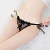 Sexy Open Cut Thong Lace T Pants Women's Underwear Solid Transparent Low Waisted Large Size Sexy Lace Up Panties