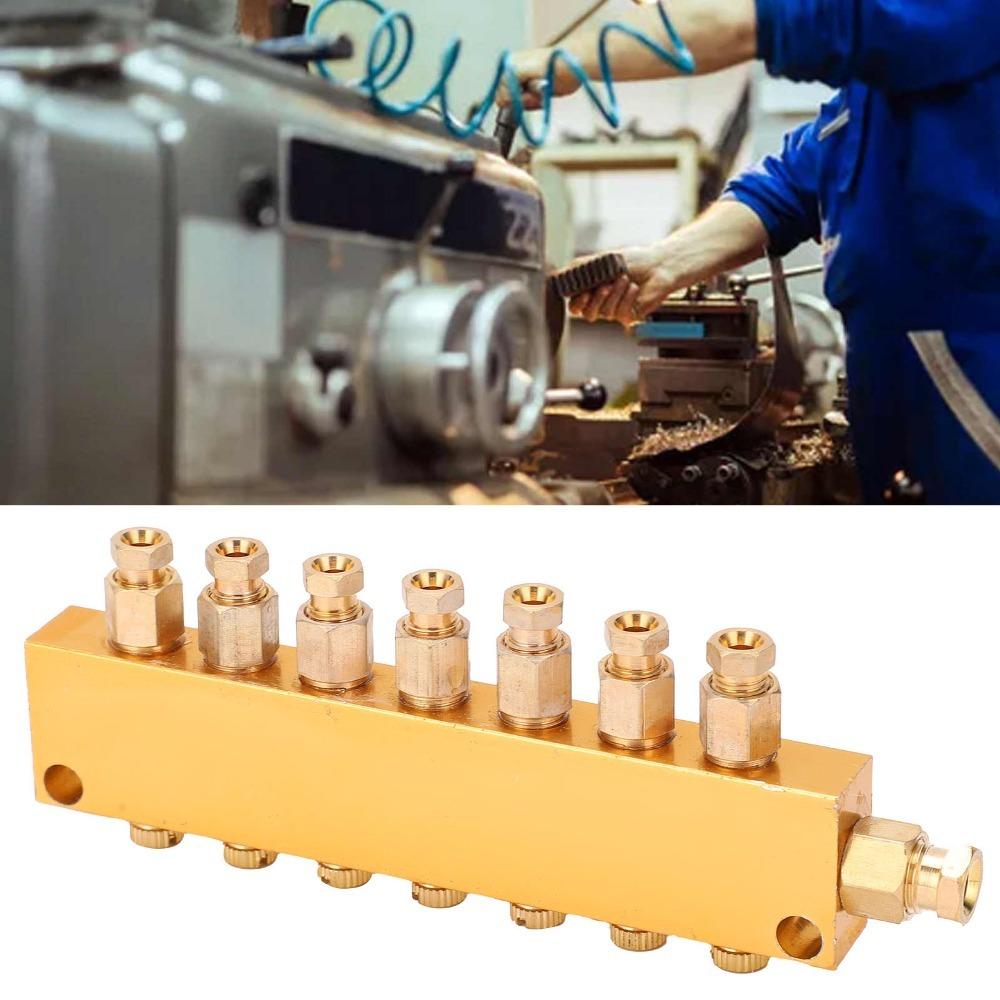 

Adjustable Design Oil Distributor Brass Material Adjustable Brass Lube Piston CNC Machining Center 1 in 7 Out