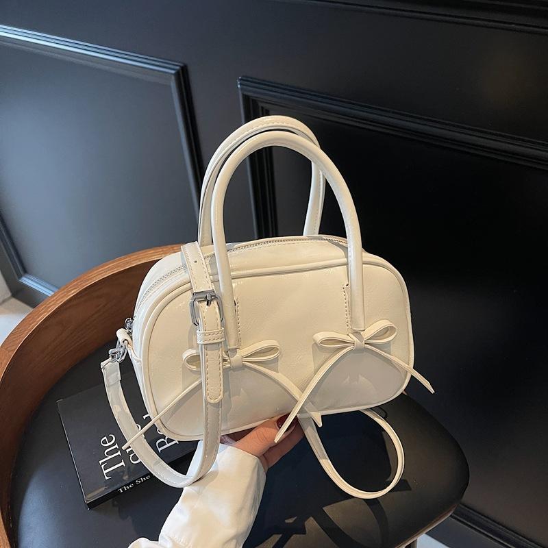Bag 2025 new niche single bag women's bow simple casual bowling bag pillow bag hand bag