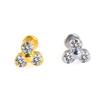 Diamond-Inlaid Stainless Steel Lip Stud Piercing Earring - 1.2*6/8mm