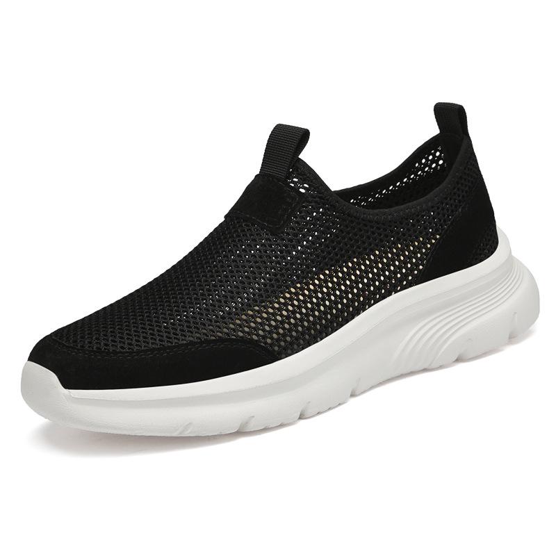 Men's Breathable Mesh Slip-on Loafers: Non-slip, Soft Sole, Casual Shoes for Dad