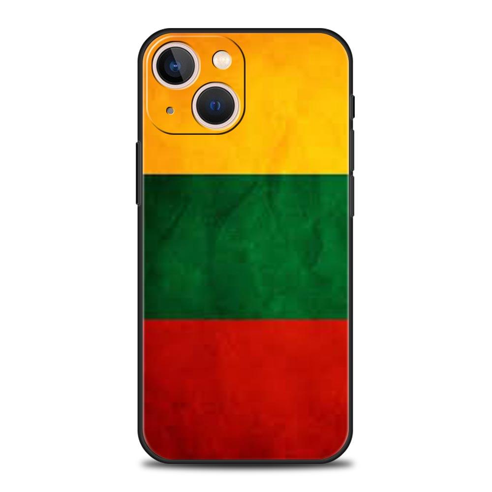 

Luxury Phone Case For Apple iPhone 11 15 14 Pro MAX 12 13 7 8 Plus X XR XS MAX SE Silicone Cover Funda Flag of Lithuania flag iPhone 14