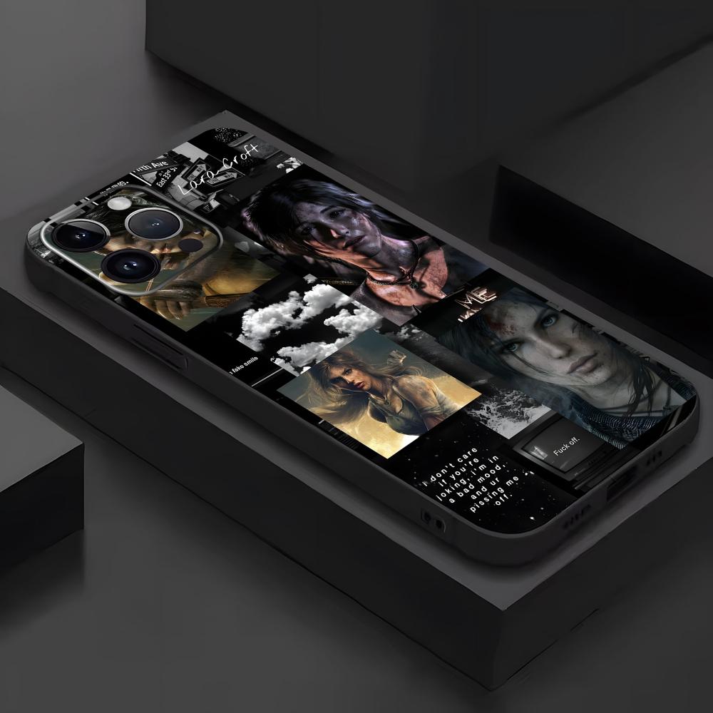 hot game Tomb Raider Phone Case For iPhone17 16 16e 15 14 13 12 11 Plus Mini Pro Max Soft black Shockproof Cover