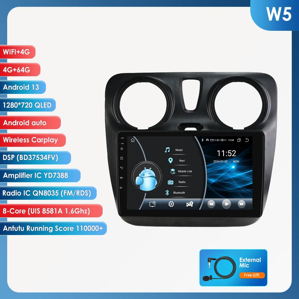 

Ossuret Головное устройство Навигация GPS Android для Renault Dokker/Lodgy Dacia 2012-2021 Snapdragon AI Автомагнитола Мультимедийный плеер Android Auto Carplay W5 8Core 4G 64G