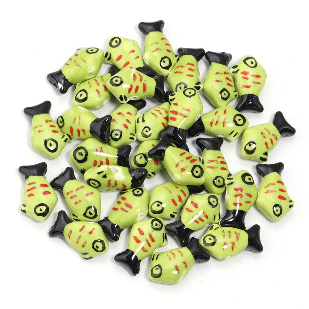5 Stück Mini Keramik Fischperlen Niedliche Glasierte Porzellan Anhänger Lose Abstandshalter Perlen Für Schmuck Diy Handgefertigte Armbänder Anhänger Zubehör