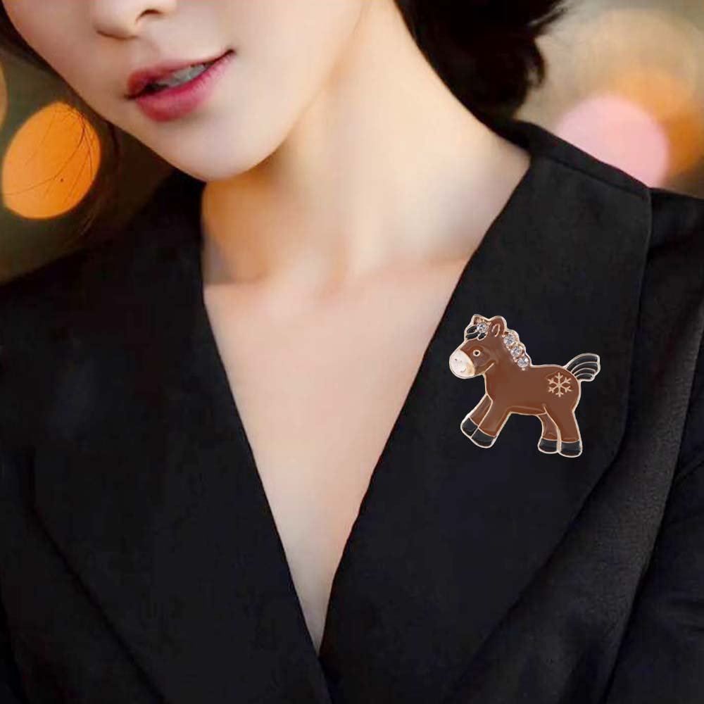 Zinc Zinc Alloy Zinc Zinc Alloy Horse Brooch Drip Oil Brooch Animal Lapel Pins Retro Zodiac Horse Brooches Unisex