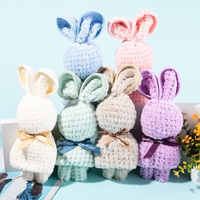 Kreatives Handtuch aus Korallenvlies im Kaninchen-Look, Geschenk zum Valentinstag für Lehrer, Kaninchen-Handtuch, Hochzeitsgeschenk, Handtuch