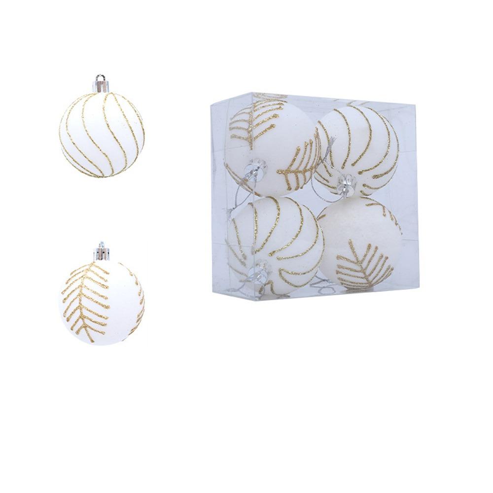 6cm Christmas Balls Set Flocking Xmas Tree Pendants Christmas Spheres Pendant  Party Favors