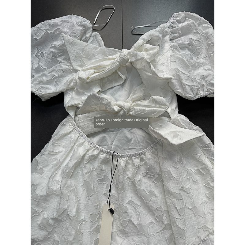 Export Single Los Angeles Single Bare Back Escaped Princess Fluffy Cute Cute Fairy Dark Pattern Dress