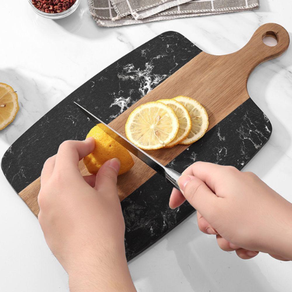 Taglieri in Marmo e Legno Resistenti al Calore Uso Doppio Lato Tagliere per Formaggio Preparazione degli Ingredienti