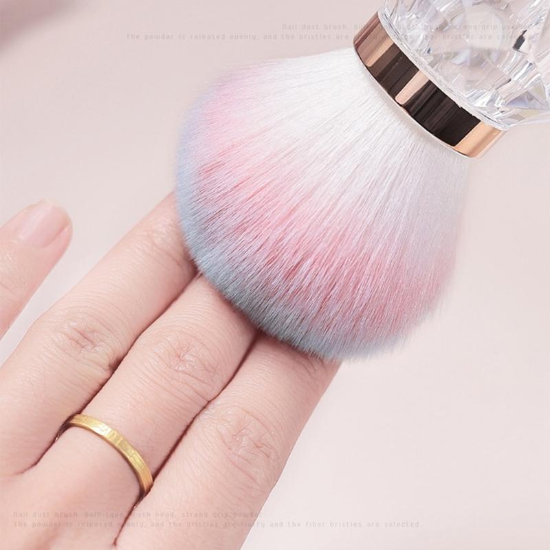Multipurpose Nail Powder Remover Brush for Home Salon Use Nail Art Dust Brush with Crystal Shape Handle Makeup Brushes