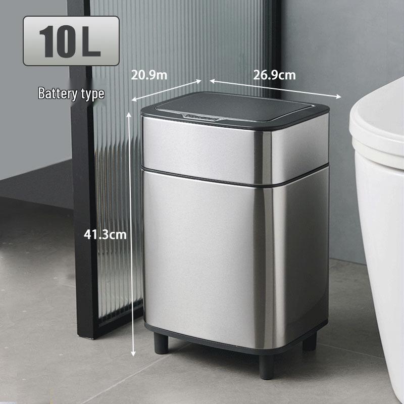 2025 High-End Light Luxury Smart Sensor Trash Can, Stainless Steel with Lid for Kitchen, Bedroom, or Living Room.