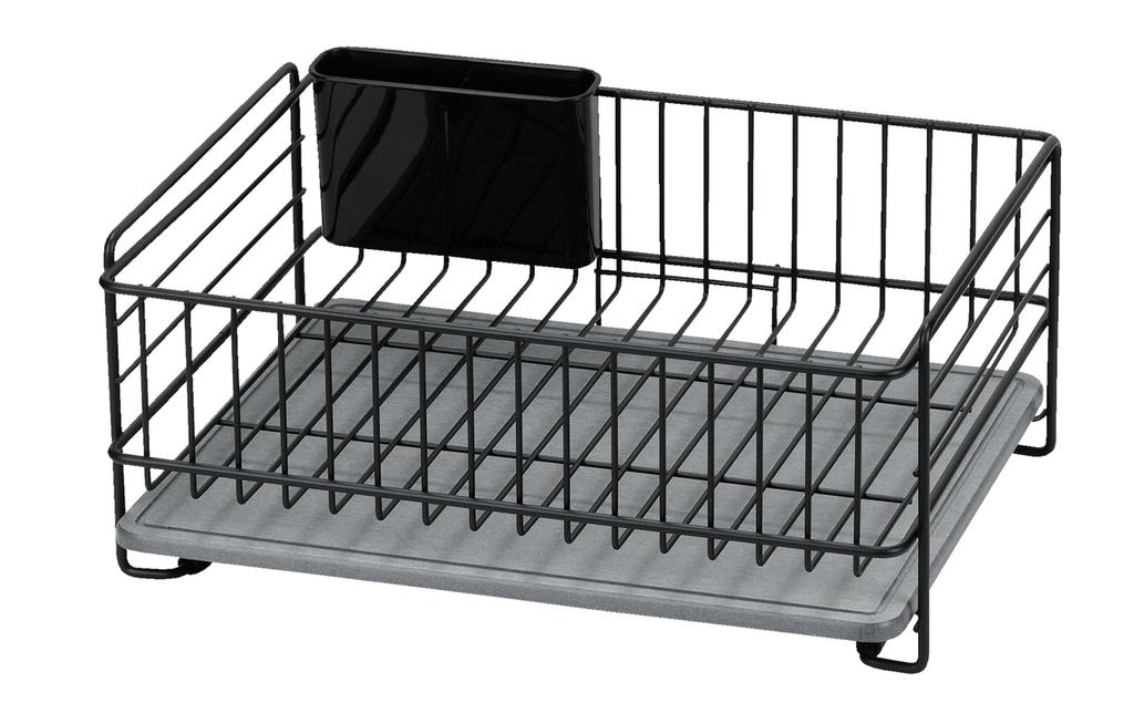 PEARL METAL Diatomaceous Earth Tray Iron Draining Basket Black Skit HB-5314