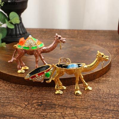 Kameel Sieradenkistje Metalen Dier Ornamenten Creatieve Beeldhouwwerk Sieradenbakje Huisdecoratie Ambachten Beeldjes Opbergdoos Beeldjes