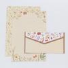 Vintage Blommigt Papper Brevpapper Set, 20 Delar Set (10 linjerade ark, 10 matchande kuvert), Brevstorlek 5,55x8,19 tum