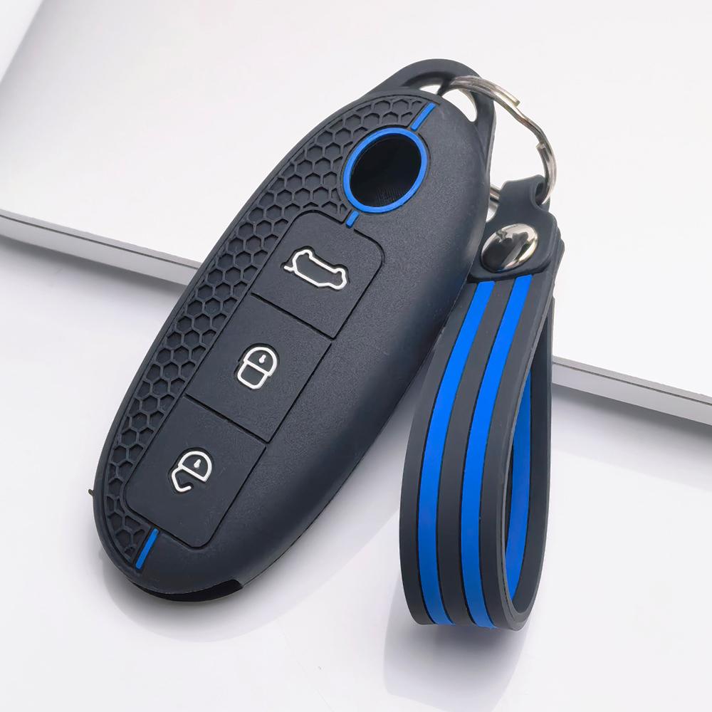 Silicone Car Key Cover with KeyChain for Dongfeng Fengguang S560 500 370 Aeolus A60 E70 Yixuan Forthing S500 F600 Rich Navara Yulon