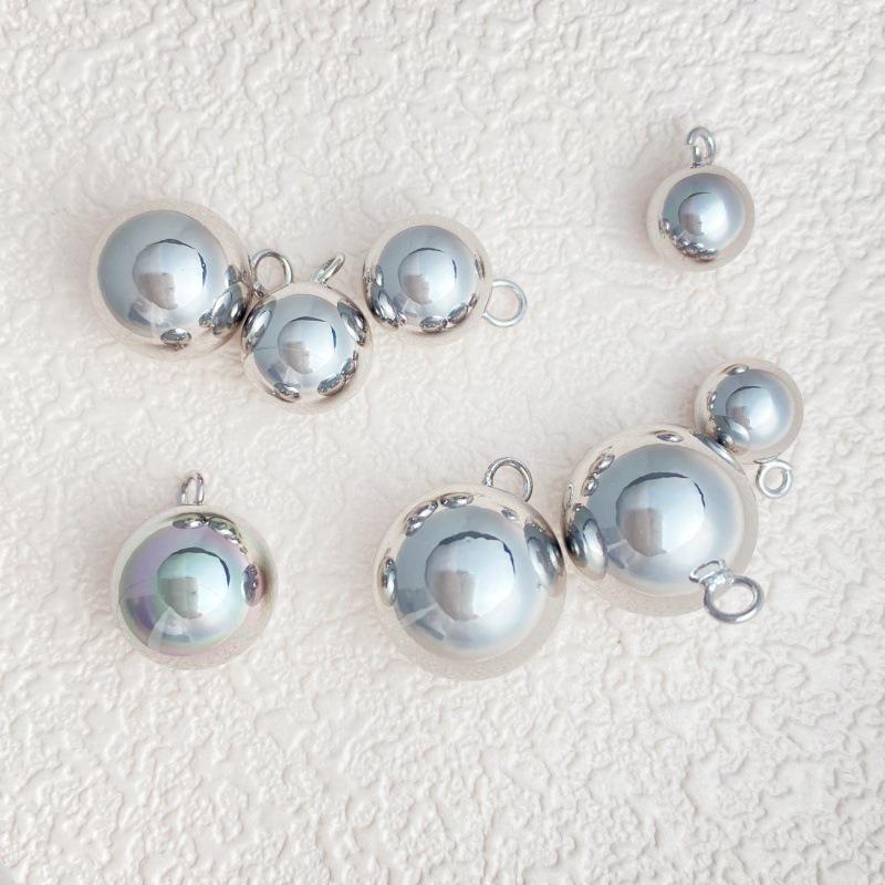 Gold-Plated Hollow Ball Pendant Beads for Jewelry: Necklace, Bracelet, Earrings - Various Sizes for DIY.