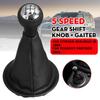 5 Speed Manual Car Gear Shift Knob Lever with PU Leather Gaiter Boot Dustproof Cover for Citroen Berlingo II for Peugeot Partner II 2008-2018
