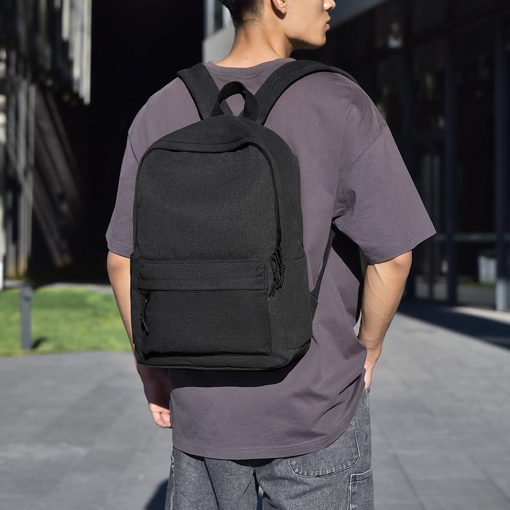 Simple and Versatile Polyester Casual Outdoor Backpack Large Capacity Black Men's Travel Bag