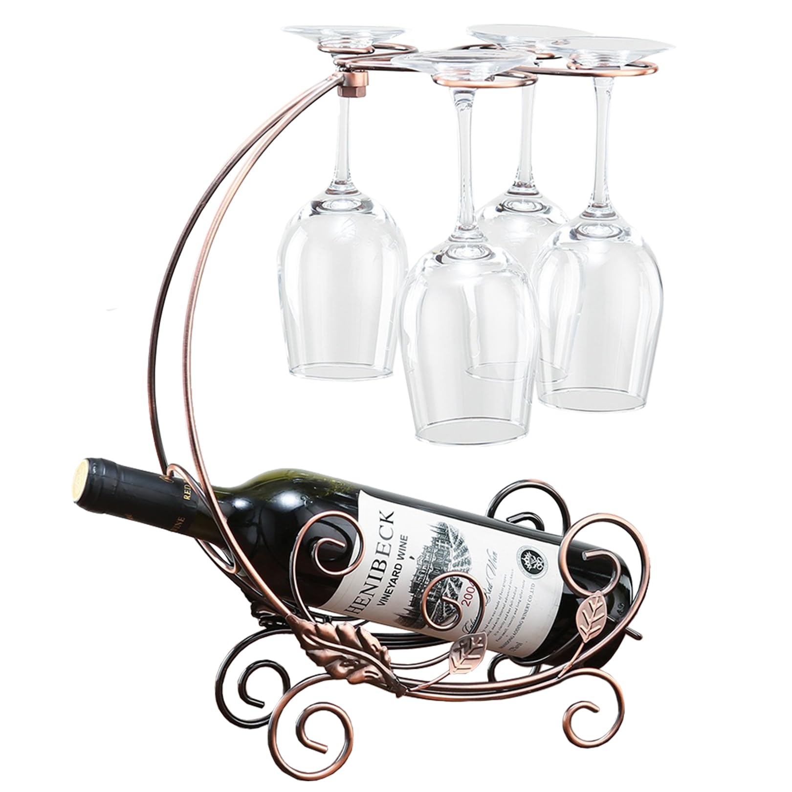 

sac taske Bottle Stand, Wine Rack, Wine Glass Holder, Glass Stand, Wine Glass Storage (Bronze)