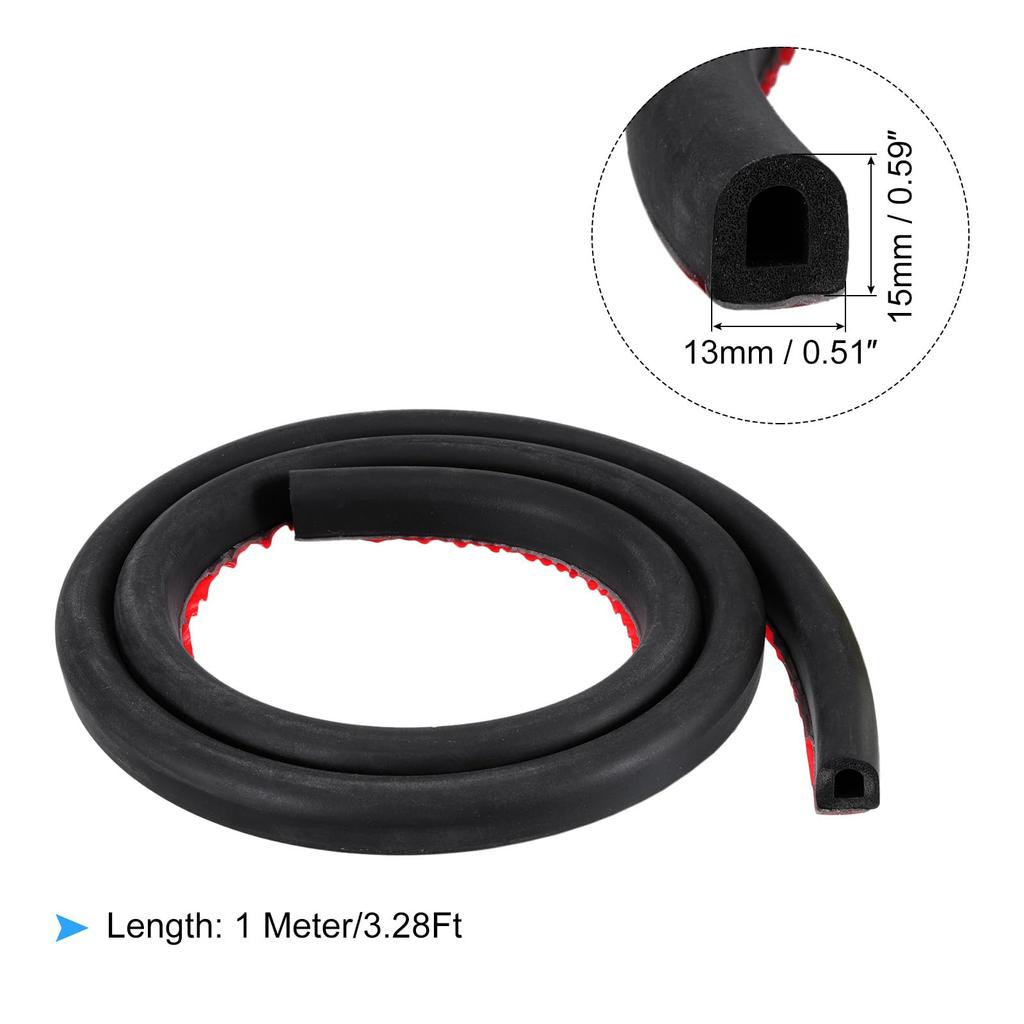 uxcell Automotive Weatherstripping 13mm X 15mm Foam Rubber Seal Strip