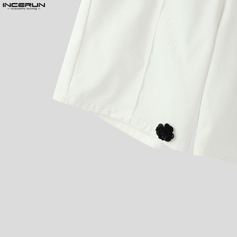 INCERUN Summer Men Zip-up Waist Flowers Casual Loose Shorts Half Pants